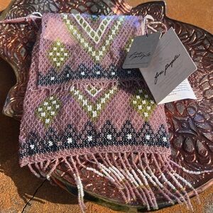 NWT FREE PEOPLE Pixie Dust Beaded Crossbody Bag Lavender Fabric Lining Small